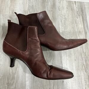CLOSEOUT Cole Haan Women's Brown Leather Ankle Boots 7.5B Made in BRAZIL Booties